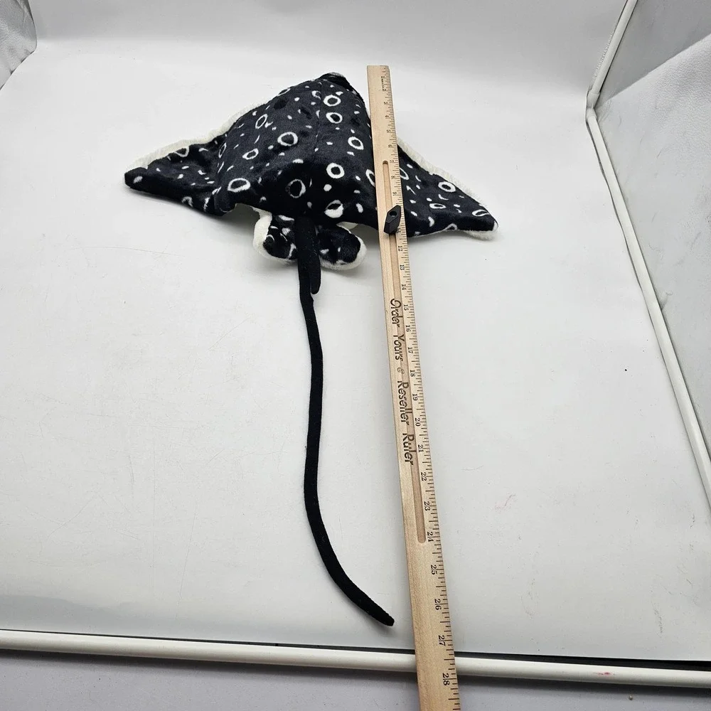 Wild Republic Stingray Plush Stuffed Animal Toy Medium Black‎ White Ocean Cute